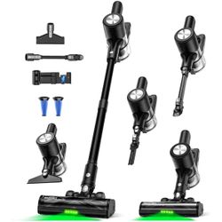 Cordless Vacuum Cleaner, 46Kpa/55 Mins Vacuum Cleaners for Home, Self-Standing Stick Vacuum with Rechargeable Dock,LED Display & Anti-Tangle,Lightweig