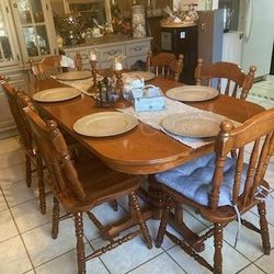 Wood Dining Table Vintage 80's