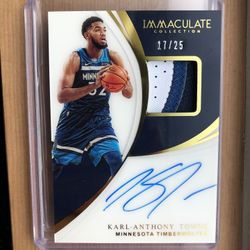 2018-19 Panini Karl Anthony Town Immaculate Collection 17/25