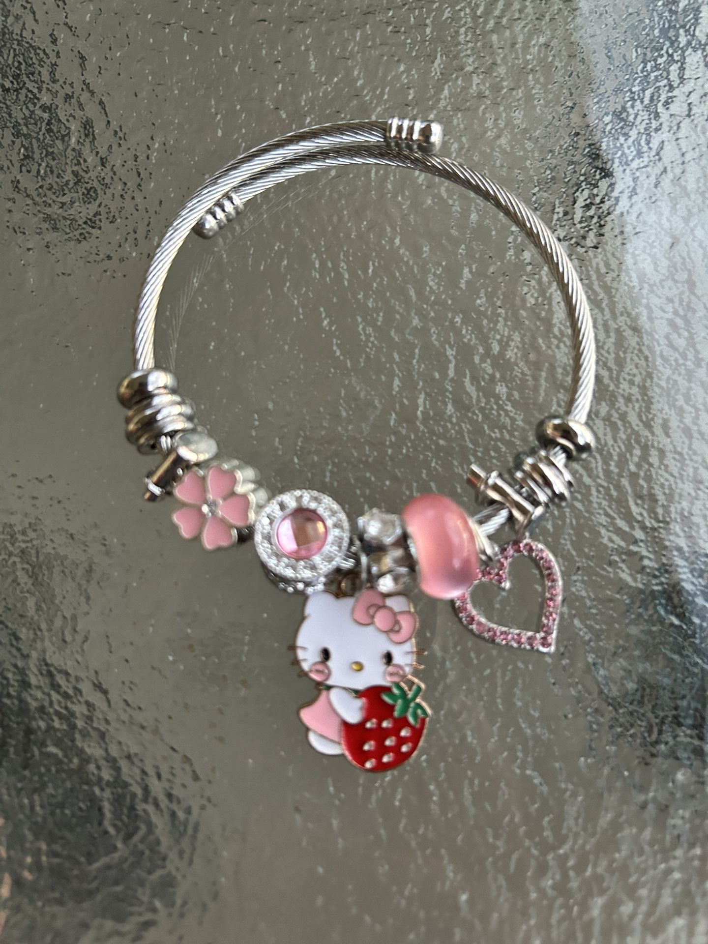 Pink Hello Kitty Strawberry Bracelet New