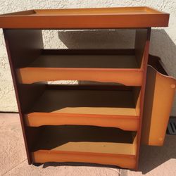 Rolling side table - magazine rack - 3 shelves - office organizer