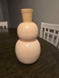 Brand New Modern Peach Ceramic Gourd Vase