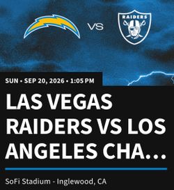 Raiders vs Chargers NFL Ticket – Sep 20, 2026