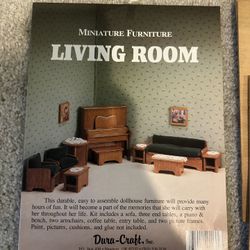 Miniature Dollhouse Living Room Set