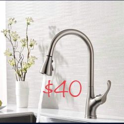 New Kitchen Faucet Brushed Nickel /Stainless Steel Finish- (for Single Hole Installation )