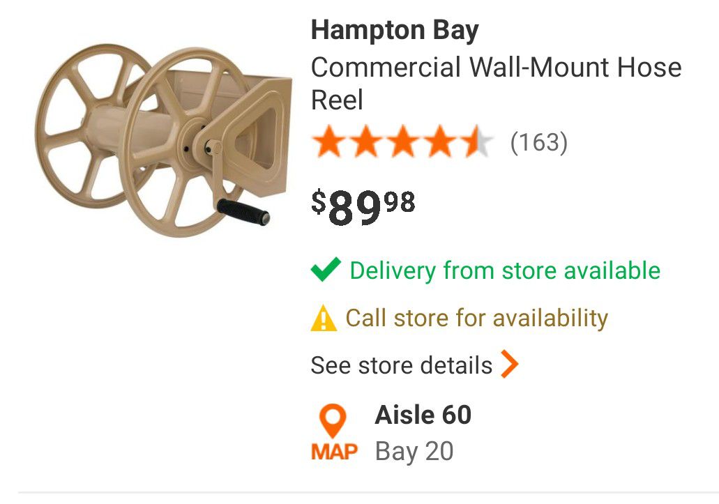 Hampton Bay Dual Mount Hose Real 