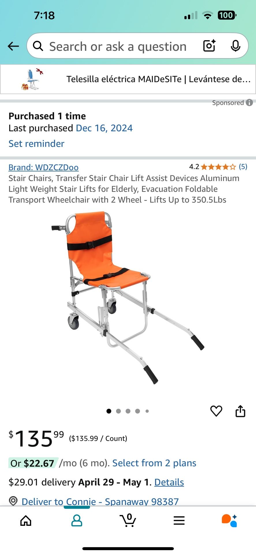 Stair Transfer Chair 