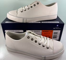 NEW Ben Sherman Men's Dorset Lo Memory Foam Sneaker Shoes - White
