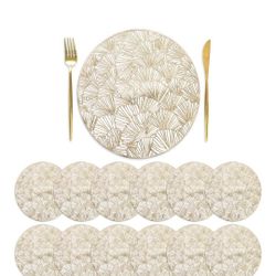 72 Ginkgo Champagne/Gold Vinyl Placemats