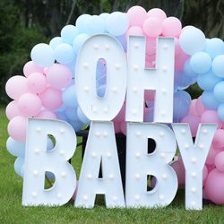 OH BABY Alphabets for gender reveal or baby shower