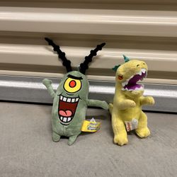 Plankton And Reptar Stuffed Animal