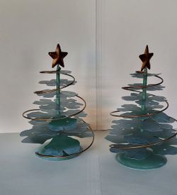 2 Metal Christmas Trees