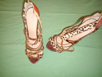 Aldo size 10 multi colored snake skin heels