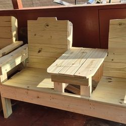 Exterior Bench With Center Table 