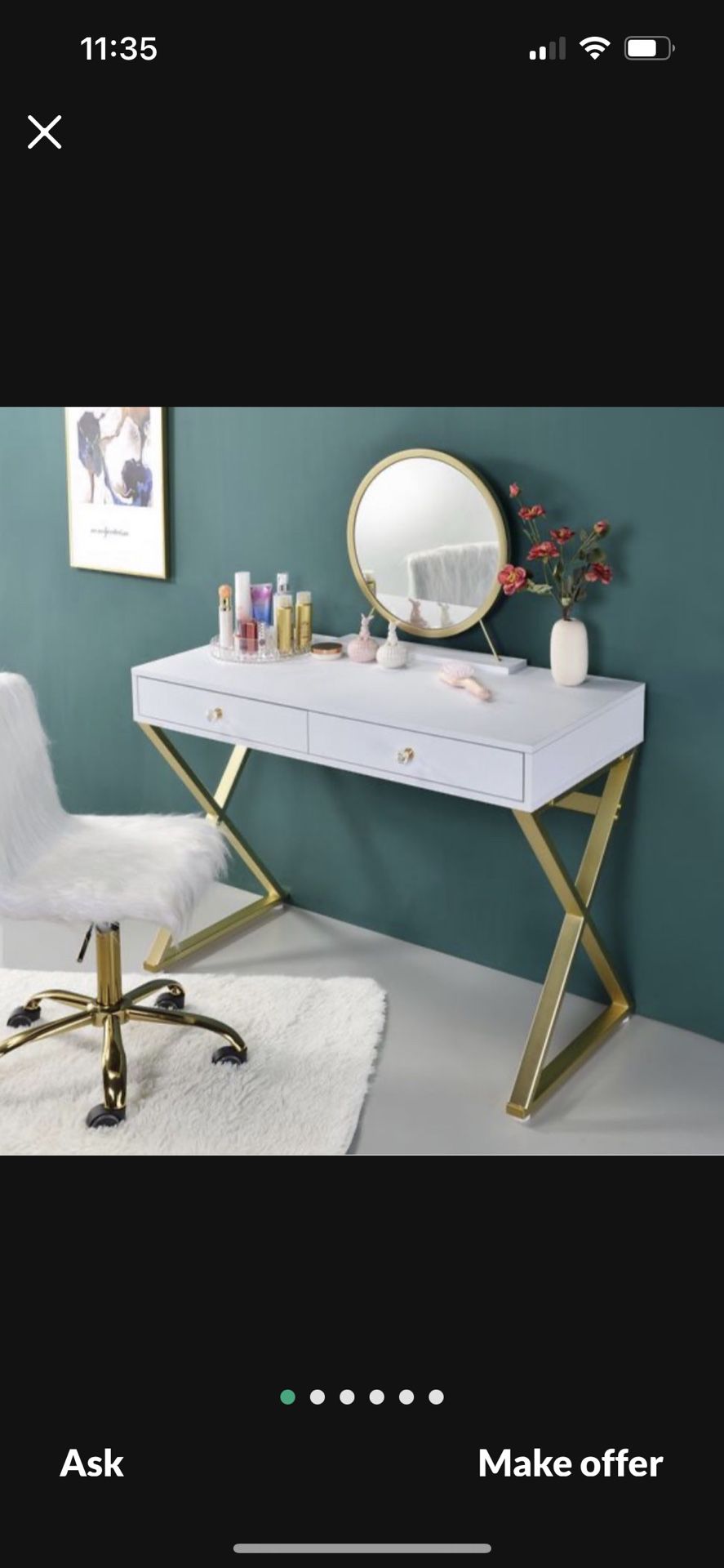 Rectangle Vanity Desk