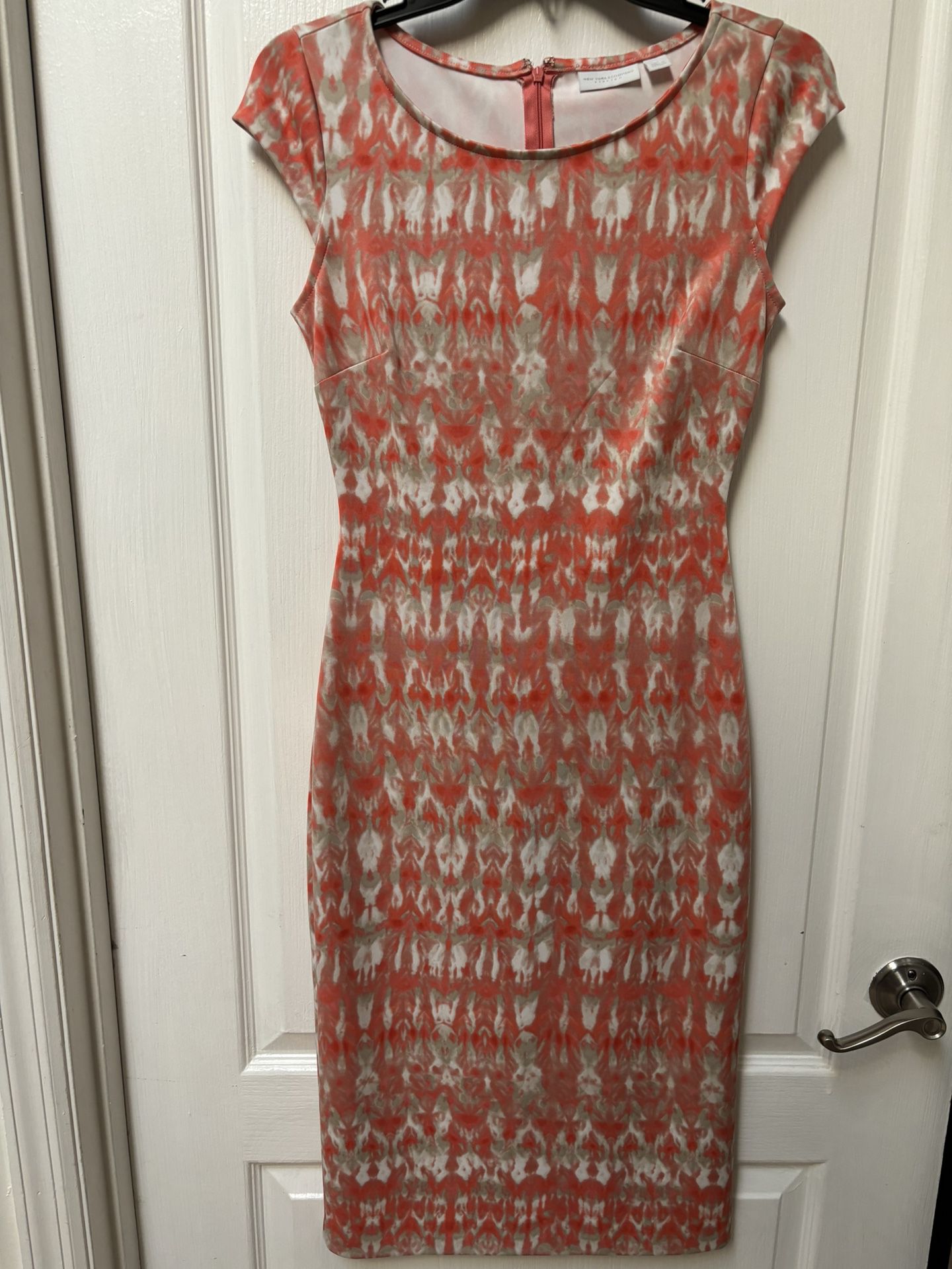 NEW YORK & COMPANY Stretch Orange Print Dress [Size XS]