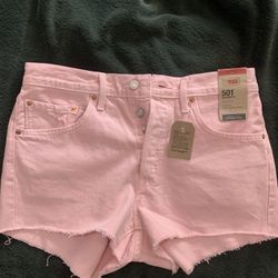 Women Levi Shorts Pink 