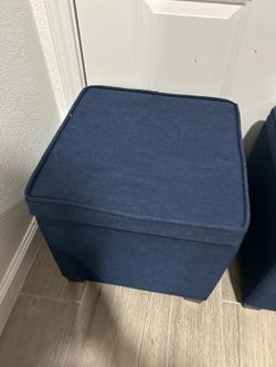 Blue ottoman