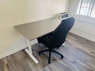 IKEA RODULF Electric Sit-Stand Desk — Grey/White, Works Perfectly