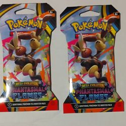 4 Packs Of Pokemon Phantasmal Flames 