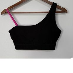 MPG Black One Shoulder Sports Bra/Top