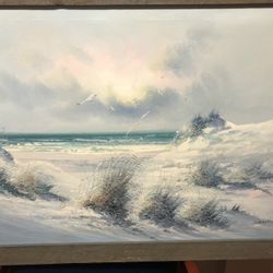 Painting Beach Dunes Ocean 