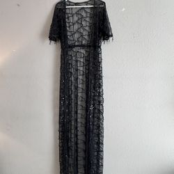 Black Sequin Long Cardigan 
