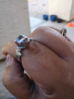 MOM Heart Amythest .925 Ring Size 11