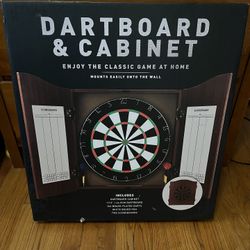 Dart Board And Cabinet 