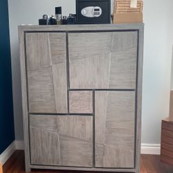 Grey Wood Armoire/Dresser Large