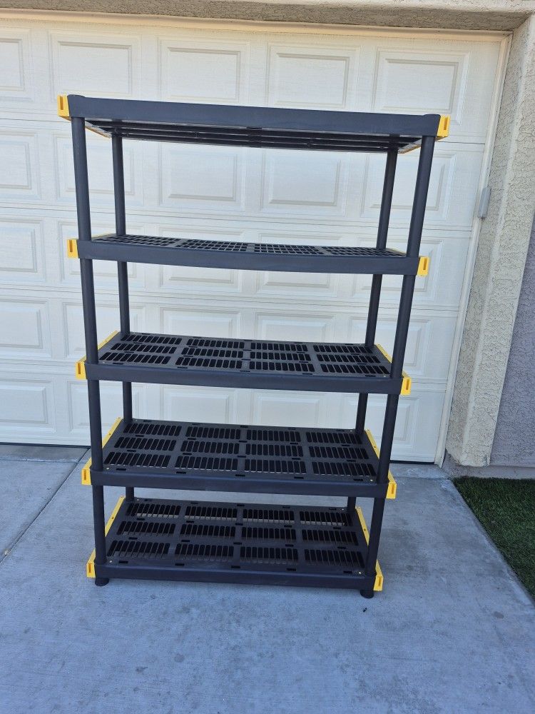 48" Wide X 20" Deep and 72" Height Heavy Duty Plastic Shelf In Very Good Condition