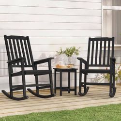 Black outdoor rocking chair set of 2
