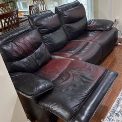 Free Leather Sofa With 2 Power Recliners And Love Seat