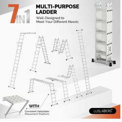 7 In 1 Multipurpose Ladder 18.5 Ft