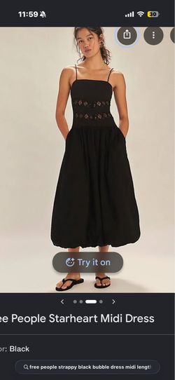 NWT XS Free People Black strappy maxi dress