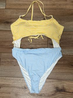 Lot 55 Aqua Swim Blocked Cut Out One Piece Wholesale - Clearance-Size-M,L,XL