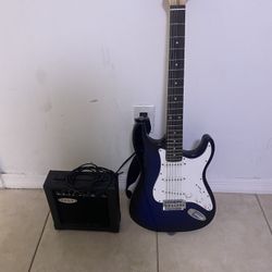 Electric Guitar with shoulder strap