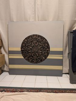 Wall Art Panel Abstract Wood Decor Gray Beige Pallette
