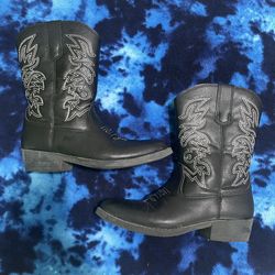 Black Cowboy Boots - Size 13 youth