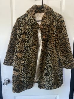 Faux Fur Coat Leopard Print