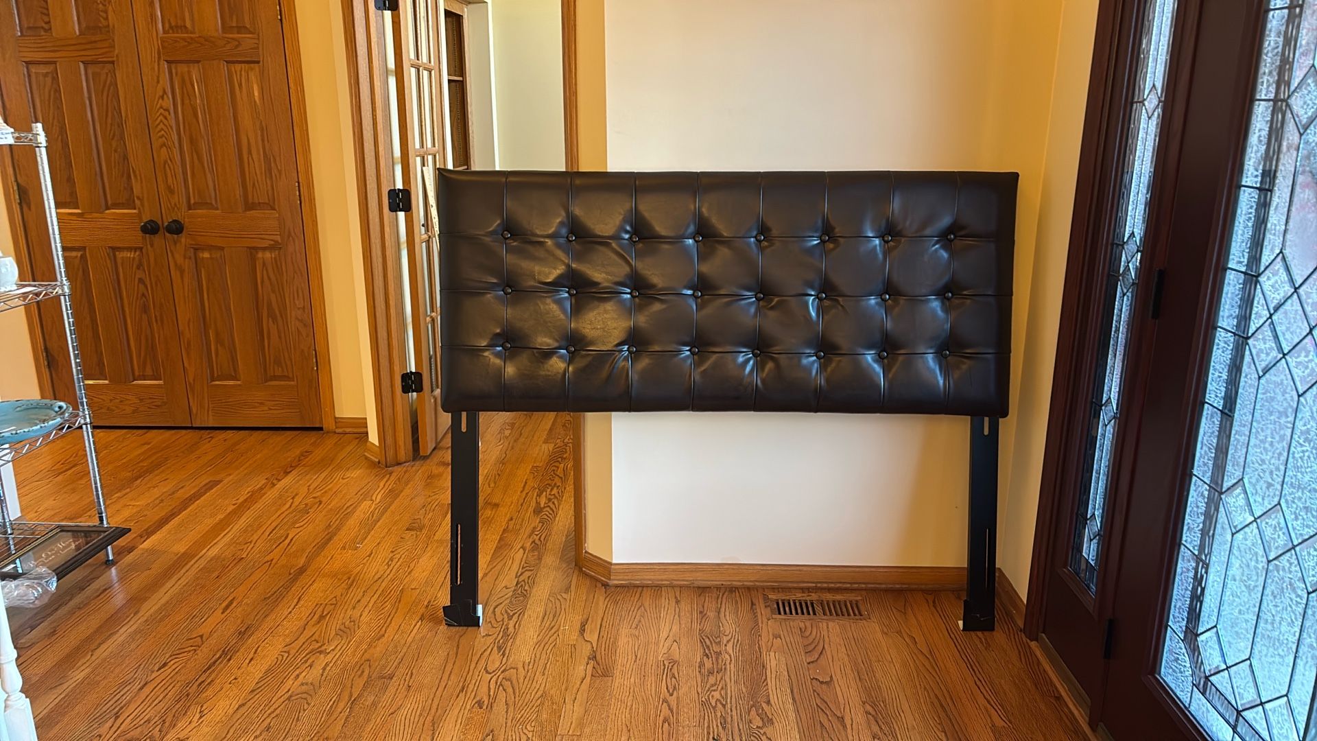 Faux Brown Leather Headboard Queen