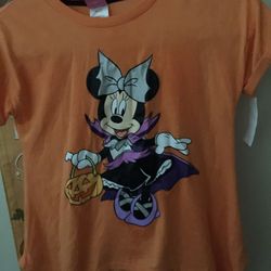 Girls Halloween Minnie shirt 10/12 NWT