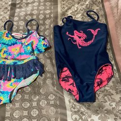 4T Girls Swimwear - 2 Piece and. Reversible 1 Pc