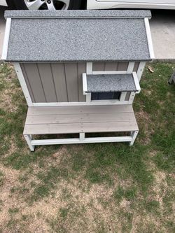 2-Story Insulated Wooden Cat House with Balcony & Open Roof - PET72-TI
