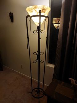 Tall Accent Floor Lamp Wrought Iron Design