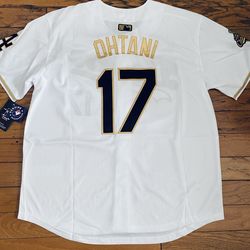 $45 White with black and gold 2025 championship Mookie Betts, Freddie freeman,Ohtani, And Yamamoto  dodgers Jersey