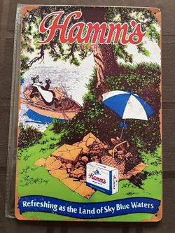 12” x 8” Hamm’s Beer Tin Sign