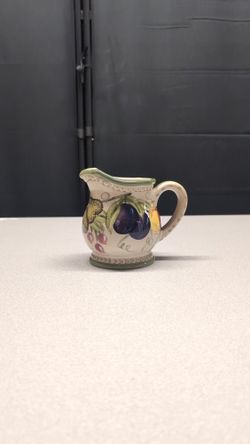 TABLETOPS Gallery Francesca Hand Painted Fruit Motif Ceramic Creamer Pitcher