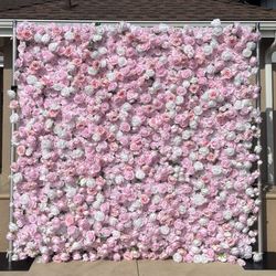 Pink Flower Wall Backdrop 