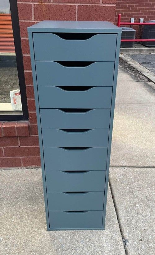 IKEA Alex 9 Drawer Gray Turquoise